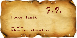 Fodor Izsák névjegykártya